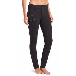 Athleta Black Ponte Moto Pants